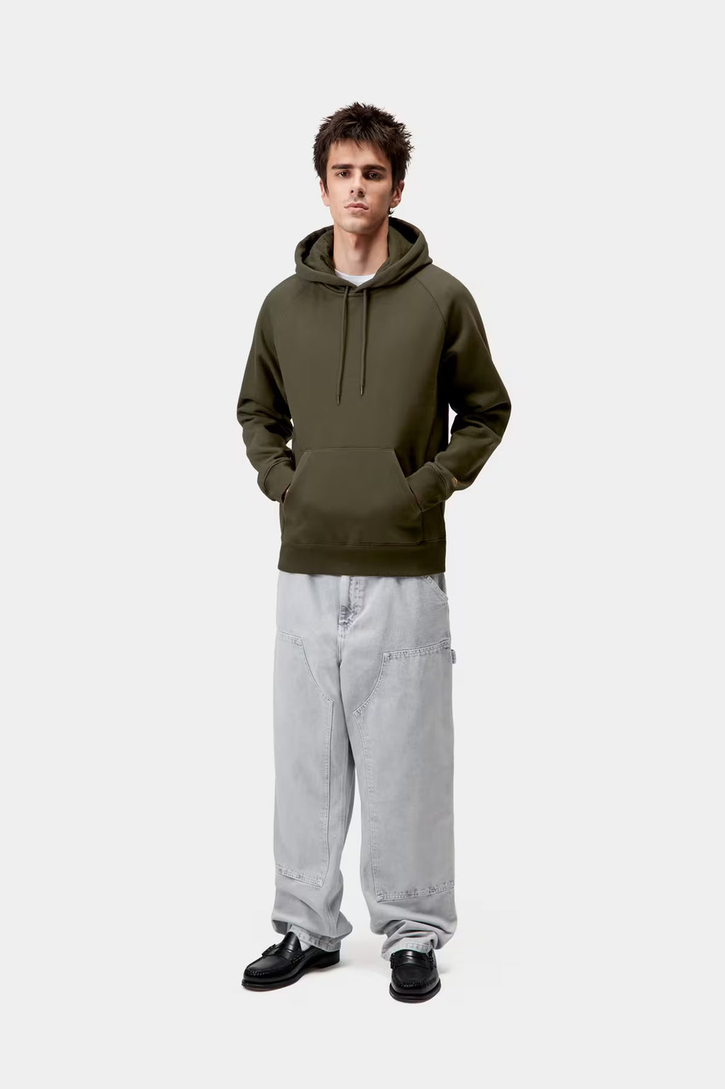 Sweat capuche Carhartt Hooded Chase Sweat Olive / Gold