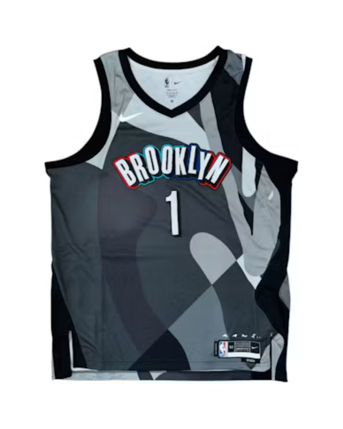 Maillot de basket Nike Nets Bridges City Edition × KAWS Swingman gris