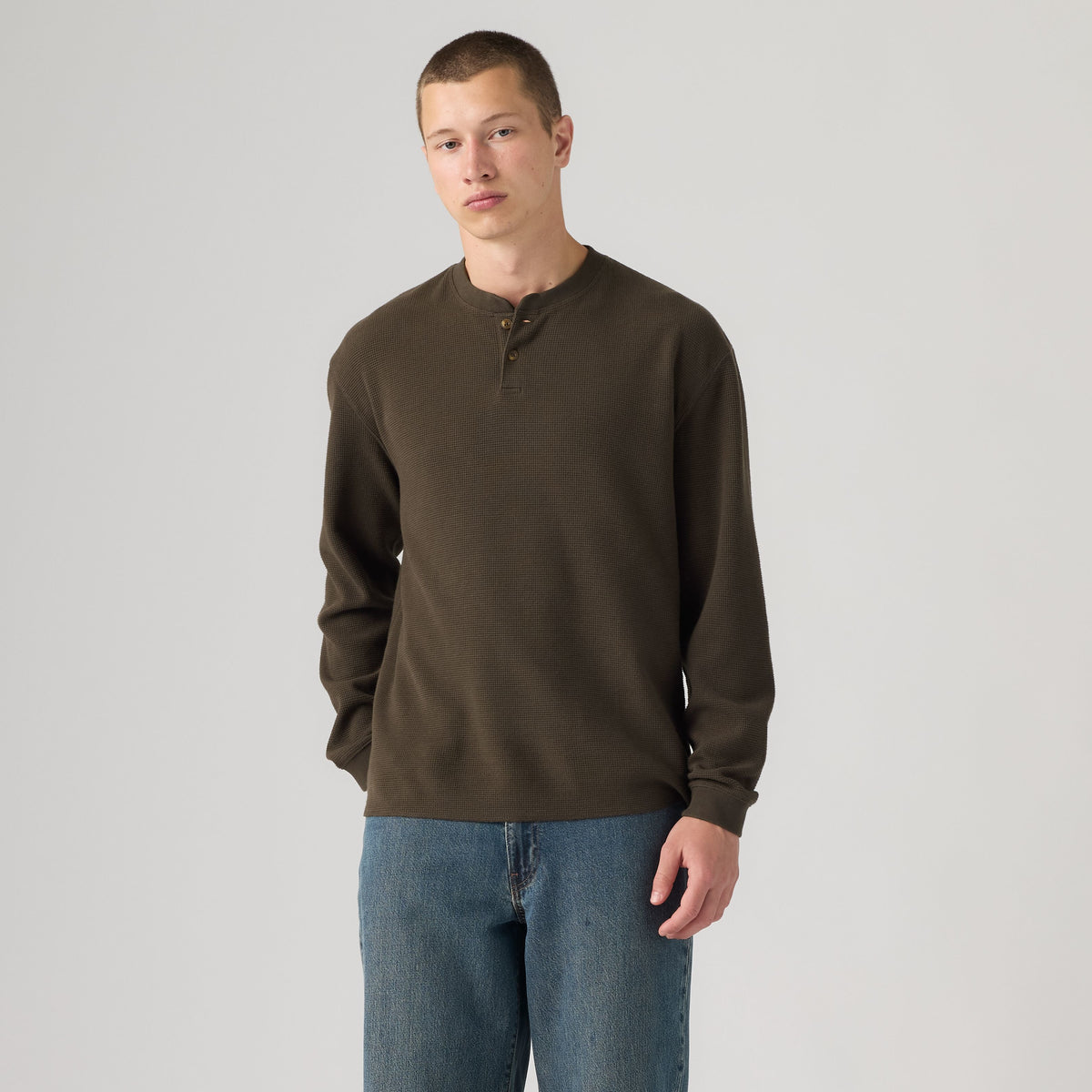 T-shirt manches longues Levi’s® Relaxed Button Henley Coffee