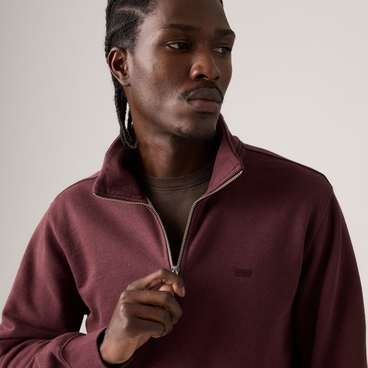 Sweat-shirt Levi’s® Original Housemark Quarter Zip Winetasting HTR