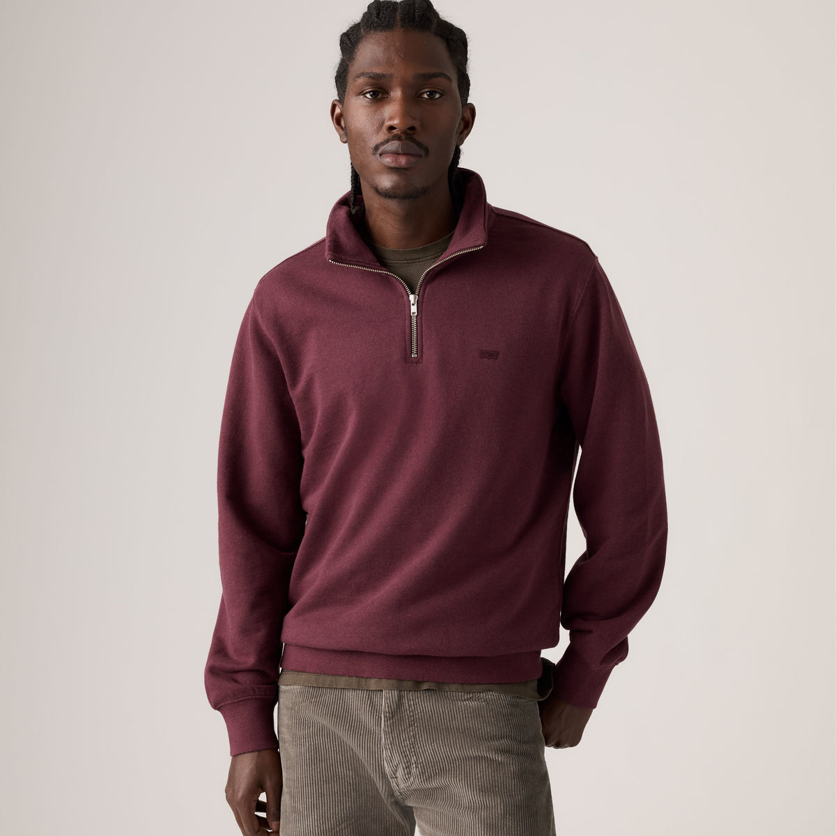 Sweat-shirt Levi’s® Original Housemark Quarter Zip Winetasting HTR