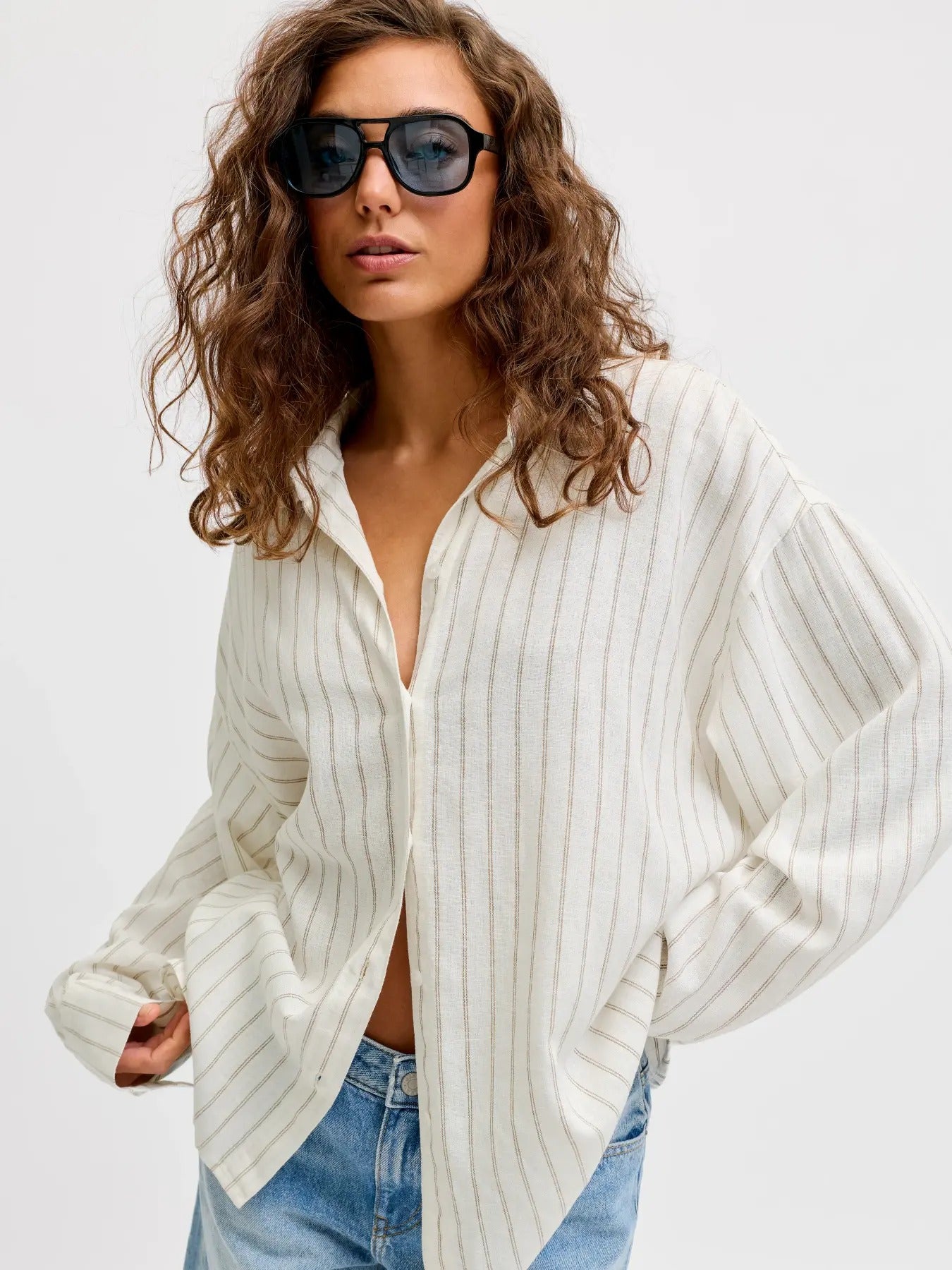 Chemise JJXX Almira - Lin & Viscose Manches Longues Femme