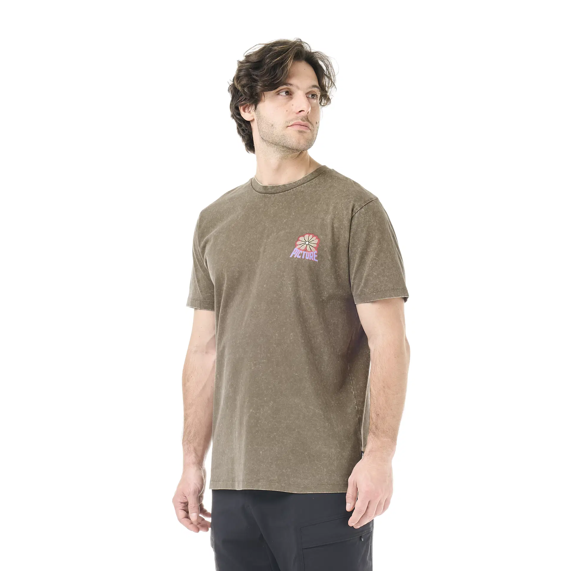 T-shirt Picture Karo - Shitake Washed Homme