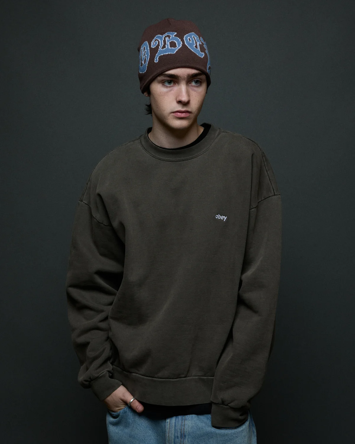 Bonnet Obey Stina - Dark Brown Unisexe