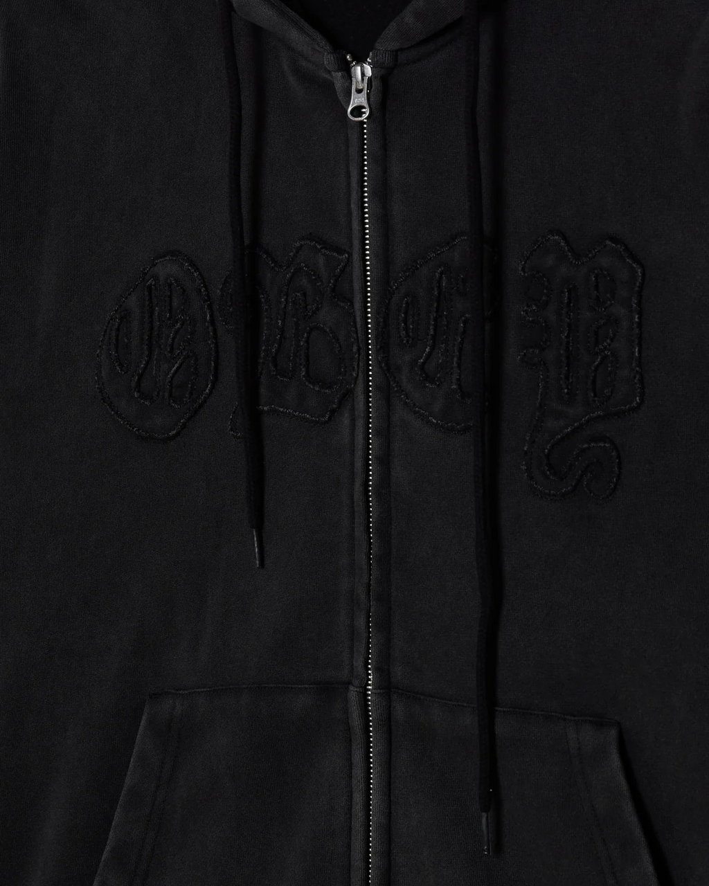 Hoodie Zippé Obey Gothic - Dusty Black Limo Homme
