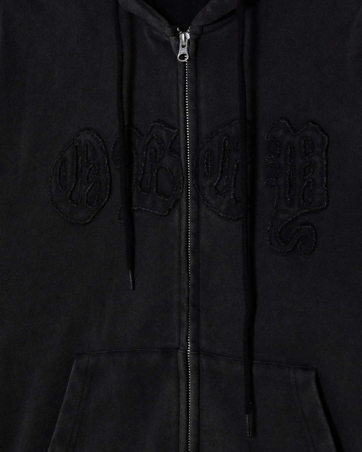 Hoodie Zippé Obey Gothic - Dusty Black Limo Homme