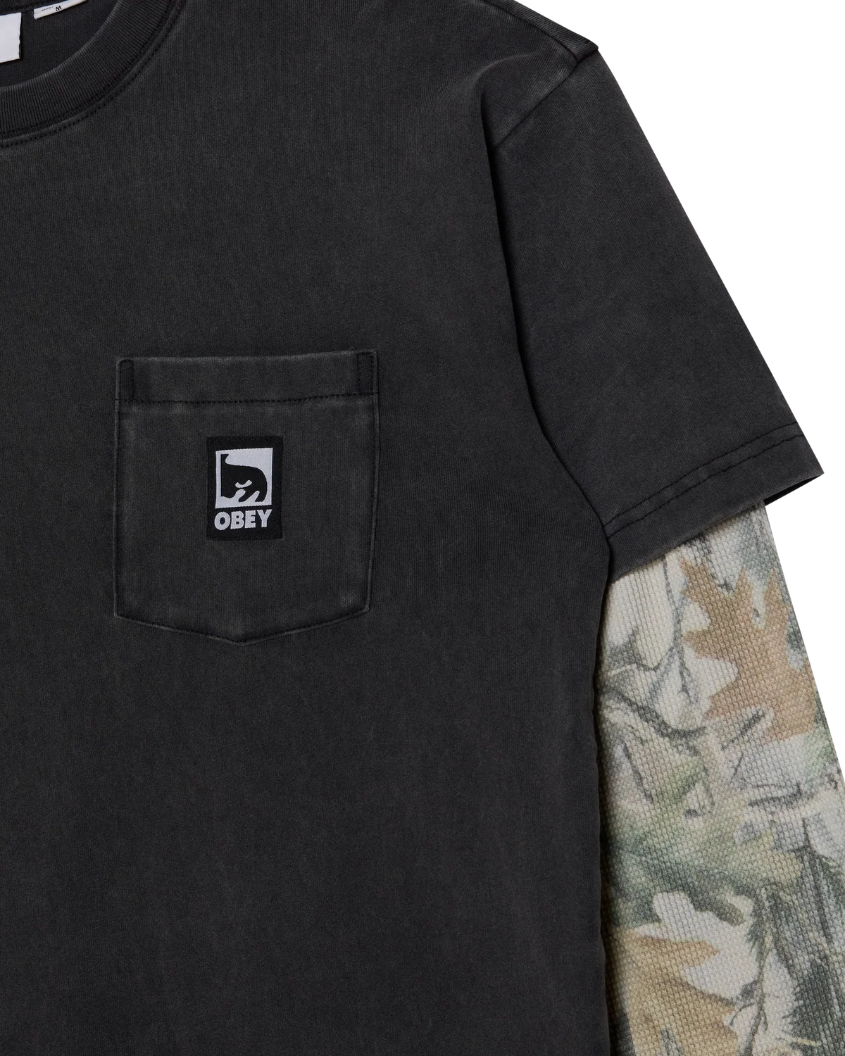 T-shirt Obey Post 2fer - Dusty Black Limo Multi Homme