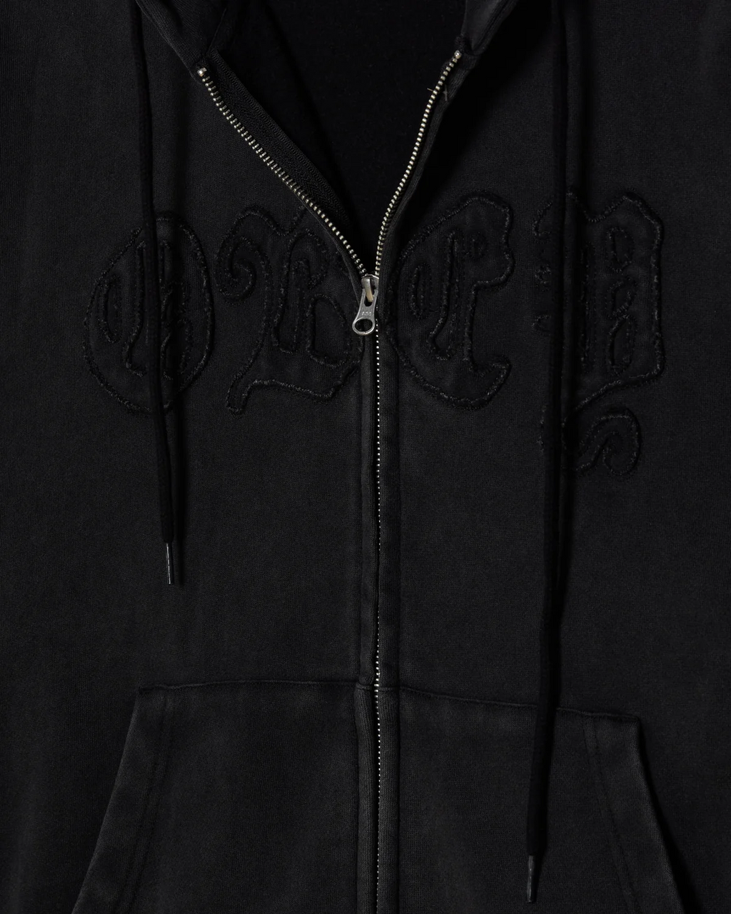 Hoodie Zippé Obey Gothic - Dusty Black Limo Homme
