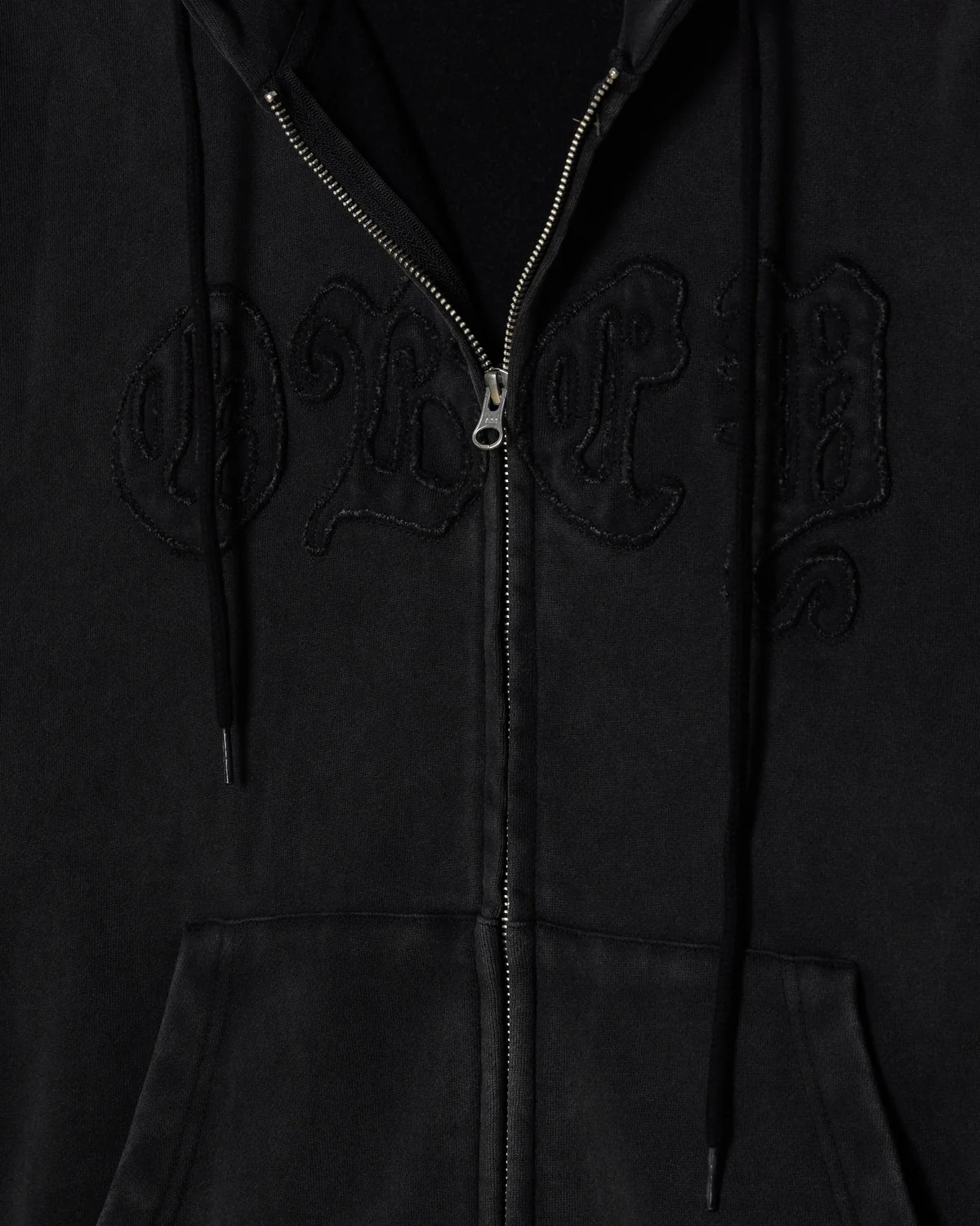 Hoodie Zippé Obey Gothic - Dusty Black Limo Homme