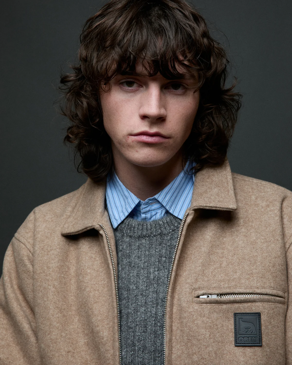Blouson Obey Ledger - Latte Homme