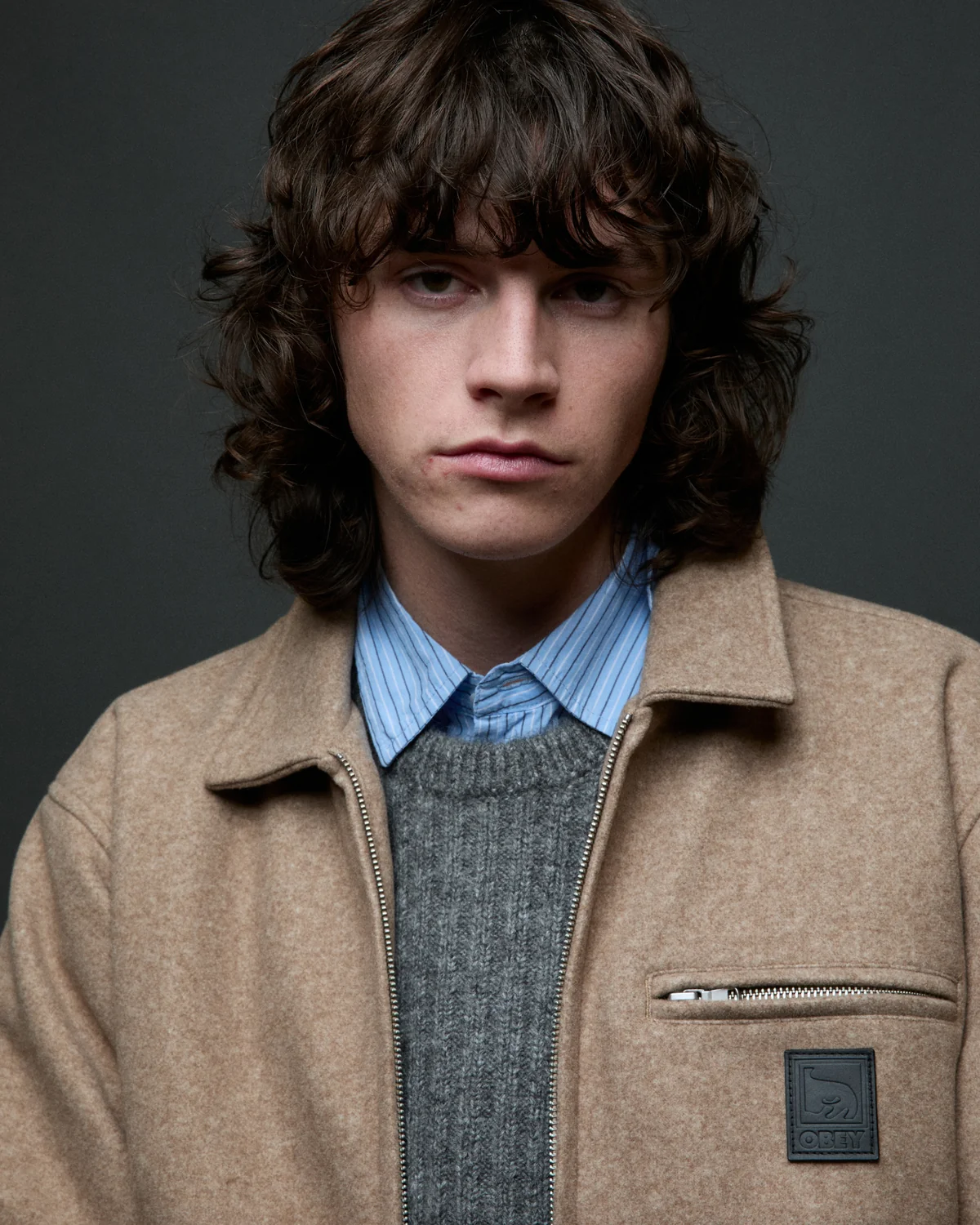 Blouson Obey Ledger - Latte Homme