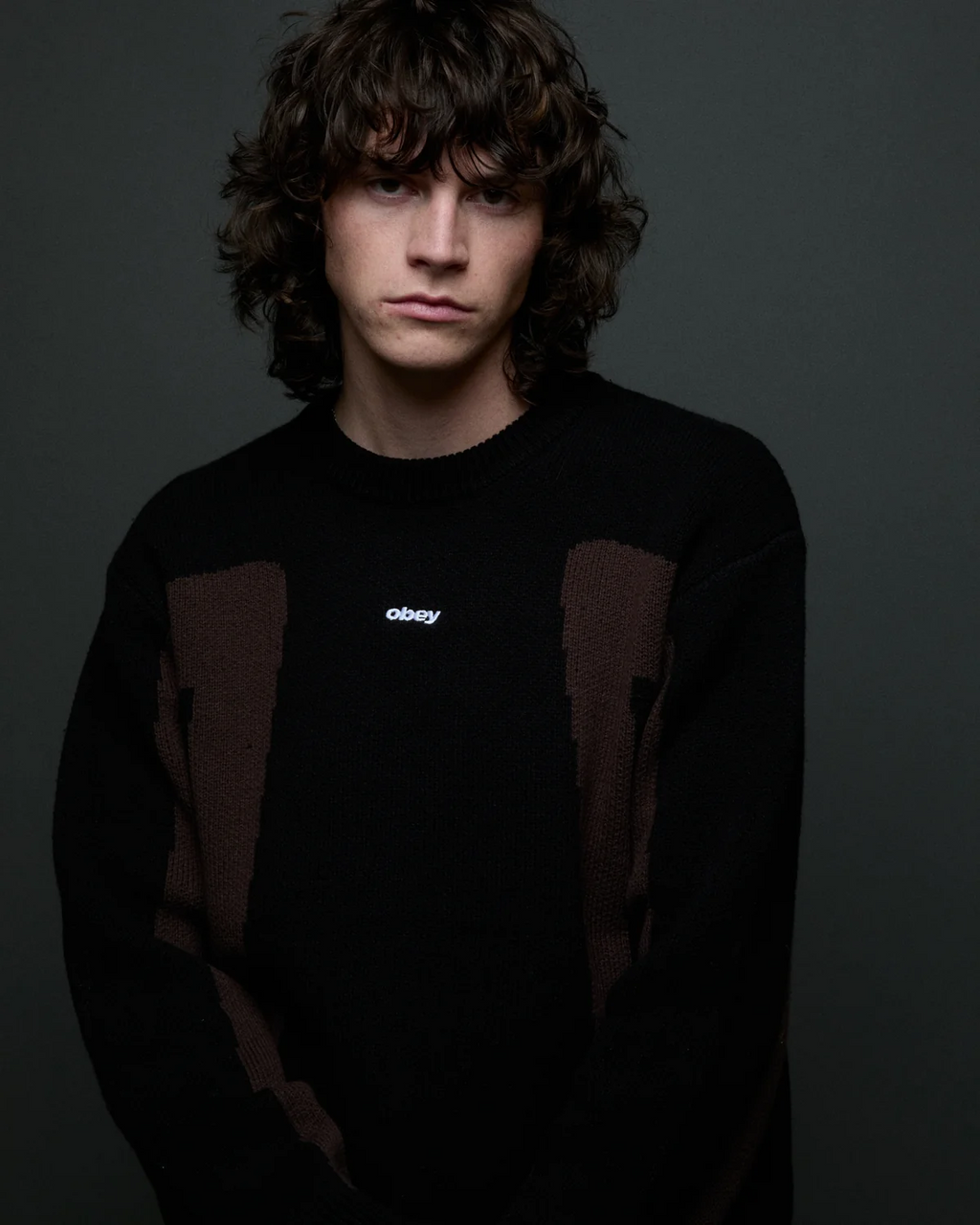 Pull Obey Brann Sweater - Digital Black Multi Homme
