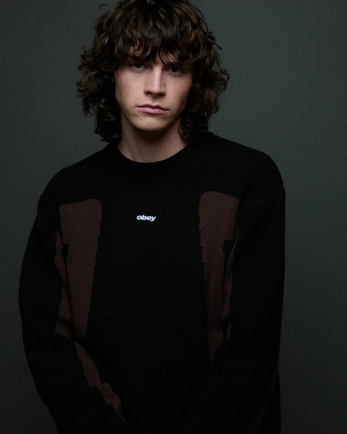 Pull Obey Brann Sweater - Digital Black Multi Homme