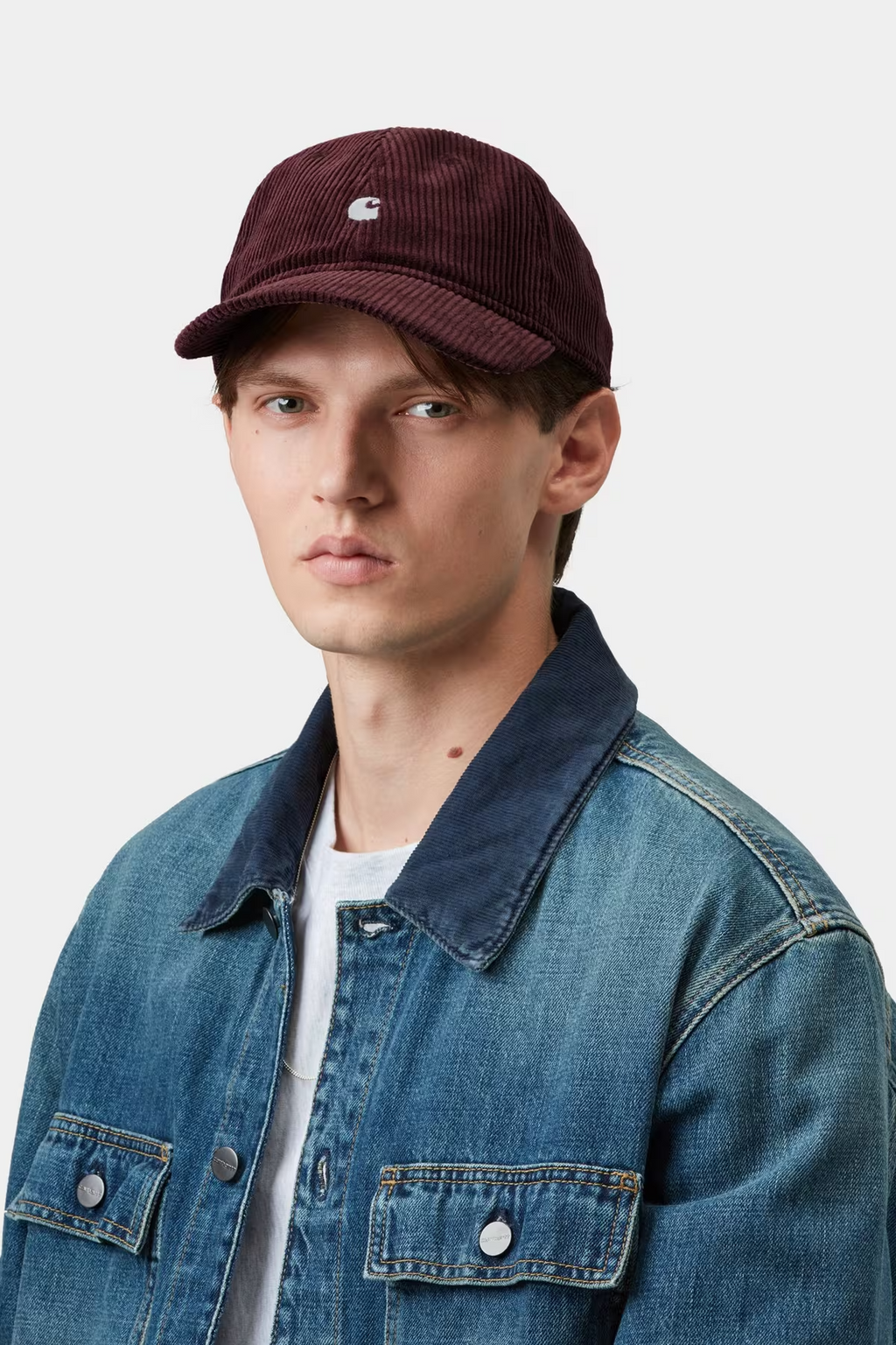 Casquette Carhartt WIP Harlem - Amaronne/White Unisexe