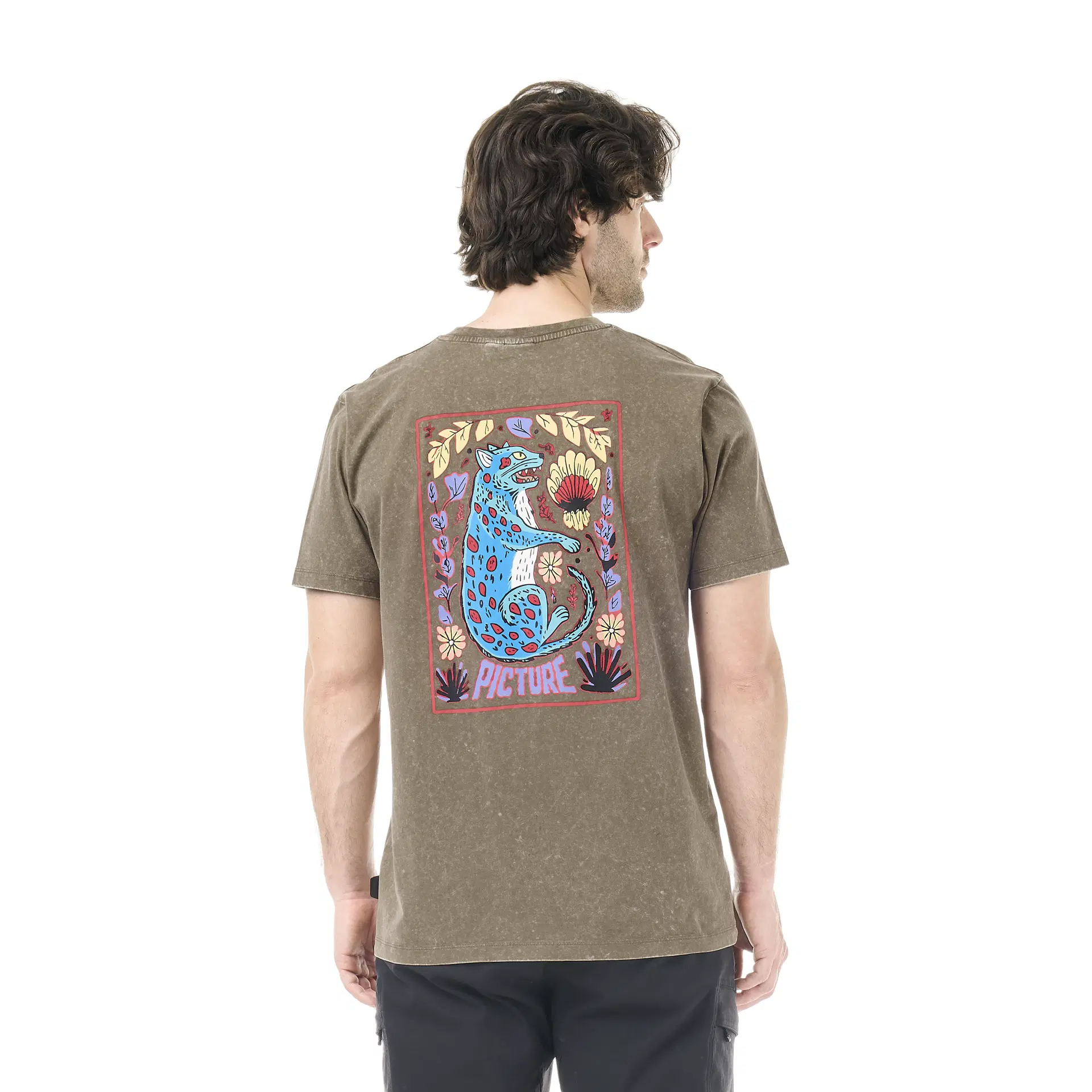T-shirt Picture Karo - Shitake Washed Homme
