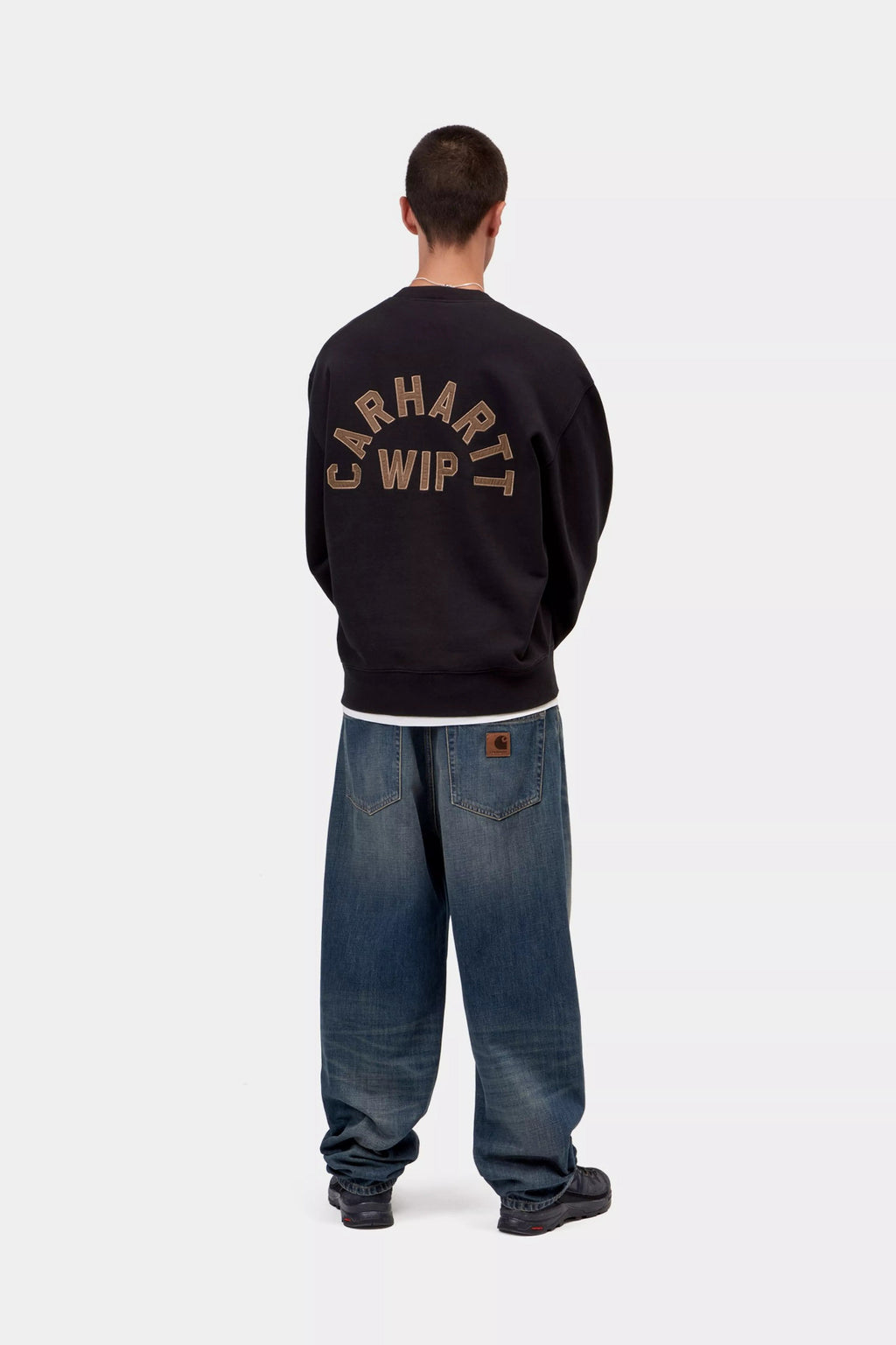 Sweat Carhartt WIP Arch Script - Noir / Hamilton Brown