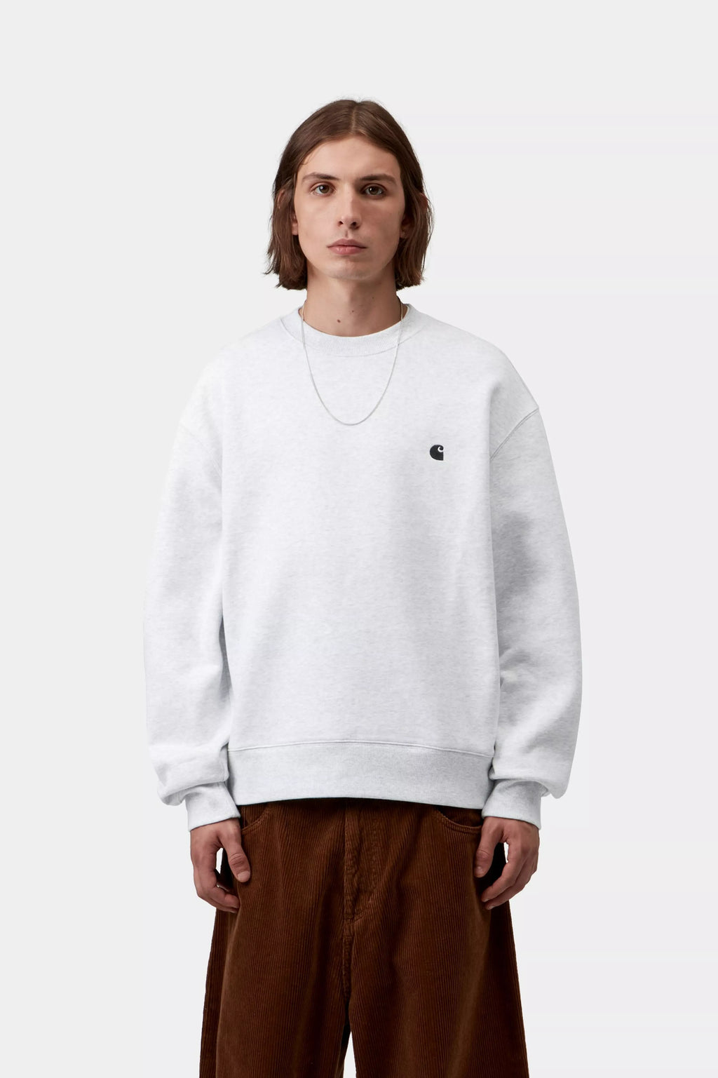 Sweat Col Rond Carhartt WIP Mack - Ash Heather/Black Homme