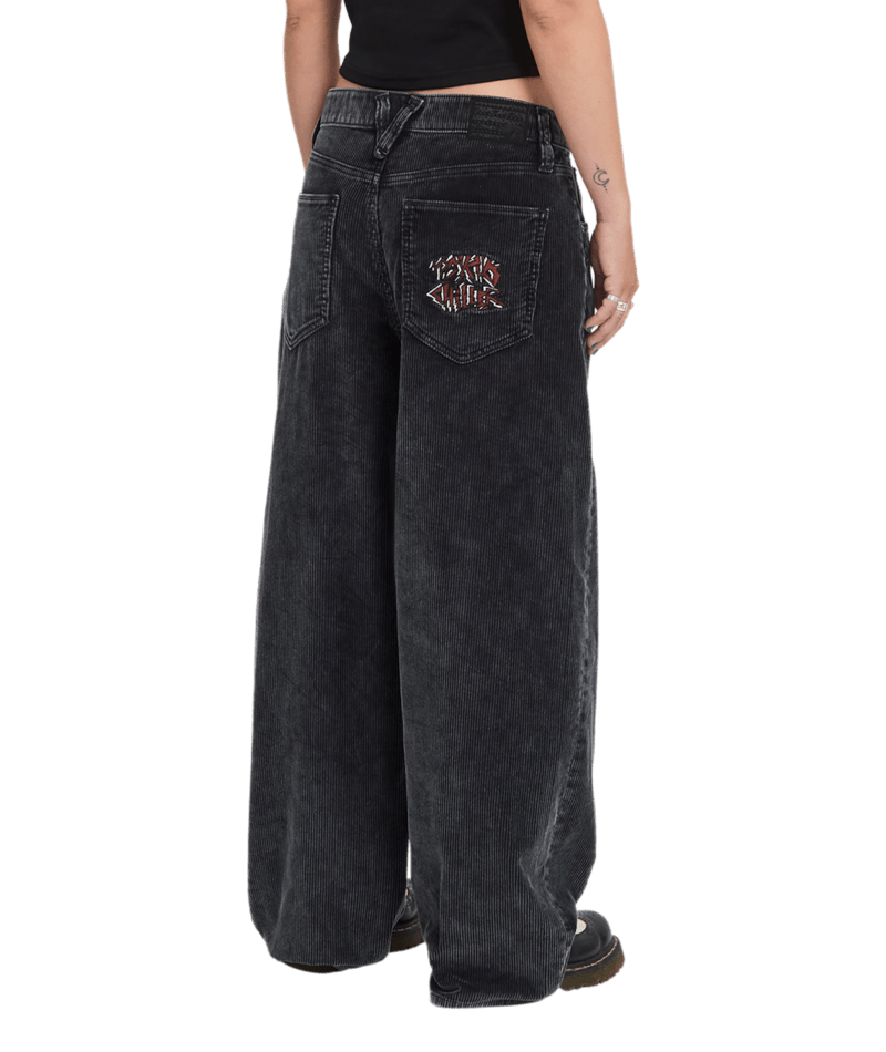 Pantalon Velours Côtelé Volcom FA Ozzy - Light Acid Black Femme