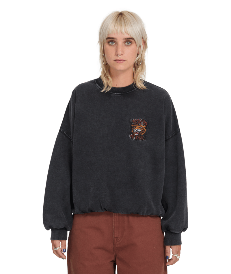 Sweat Volcom FA Ozzy Crew - Vintage Black Femme