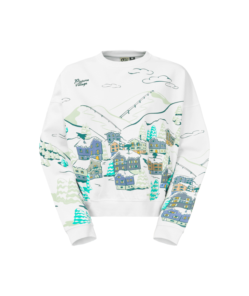 Sweat Crew Picture Toria - Blanc Brillant Femme