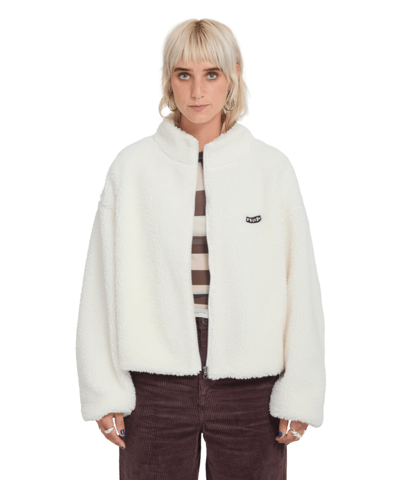 Veste Sherpa Volcom Wylding Out - Off White Femme