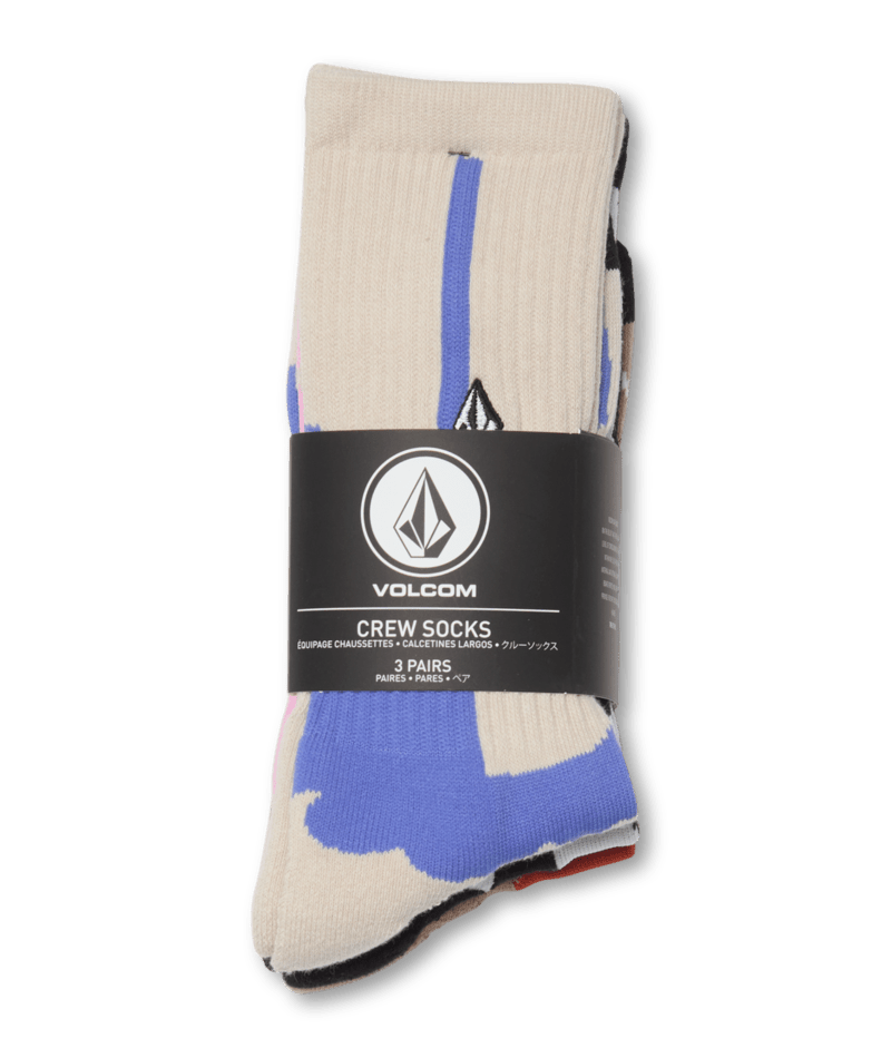 Pack 3 Chaussettes Volcom Print Mixer - Multicolore Unisexe