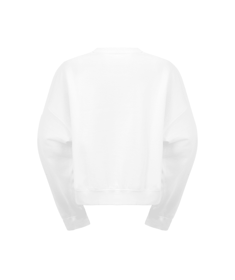 Sweat Crew Picture Toria - Blanc Brillant Femme