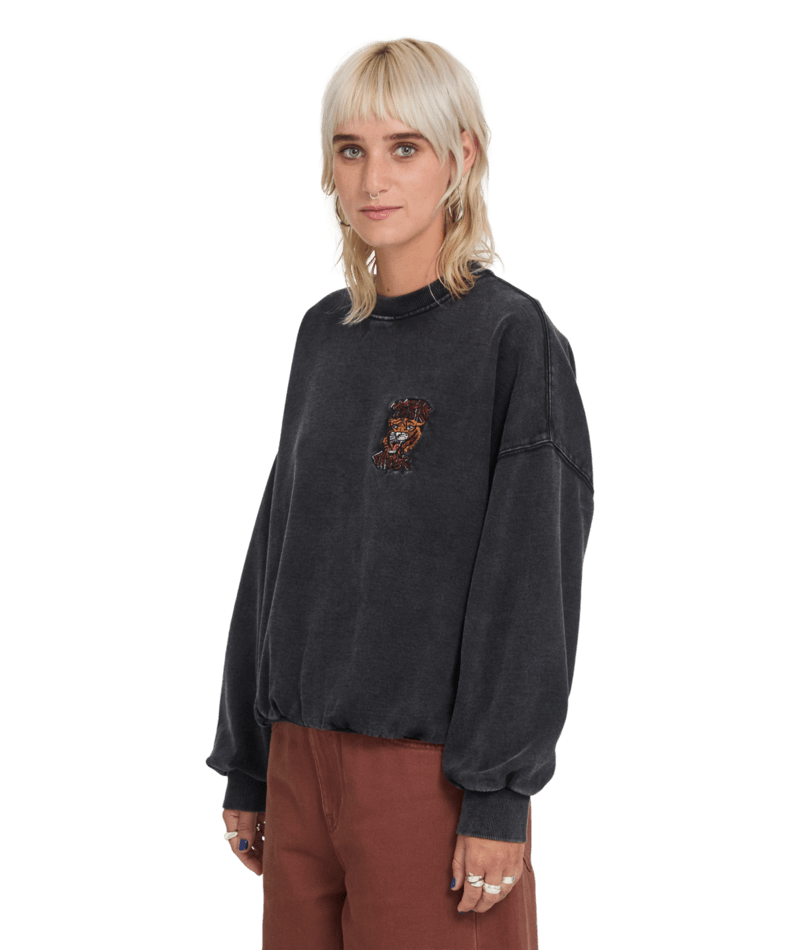 Sweat Volcom FA Ozzy Crew - Vintage Black Femme