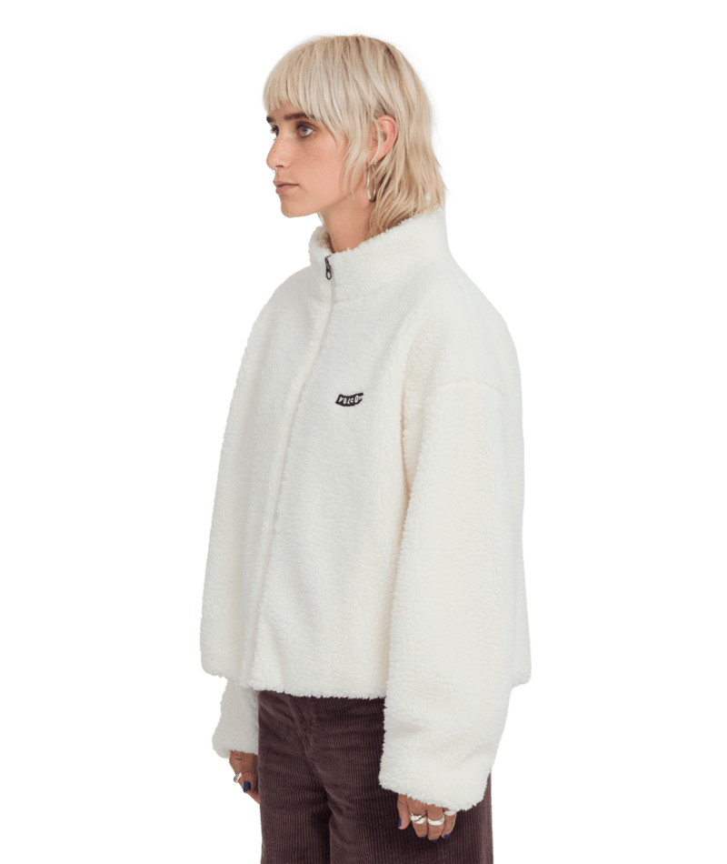 Veste Sherpa Volcom Wylding Out - Off White Femme