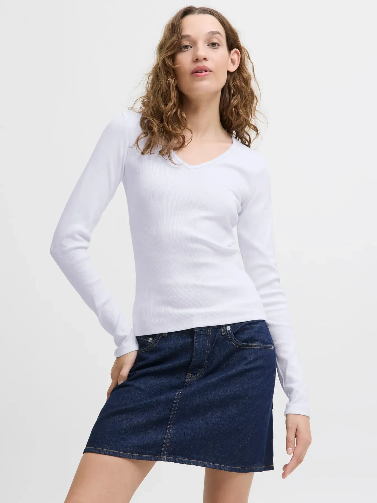 Top JJXX Freya Stretch V-Neck Manches Longues - Femme