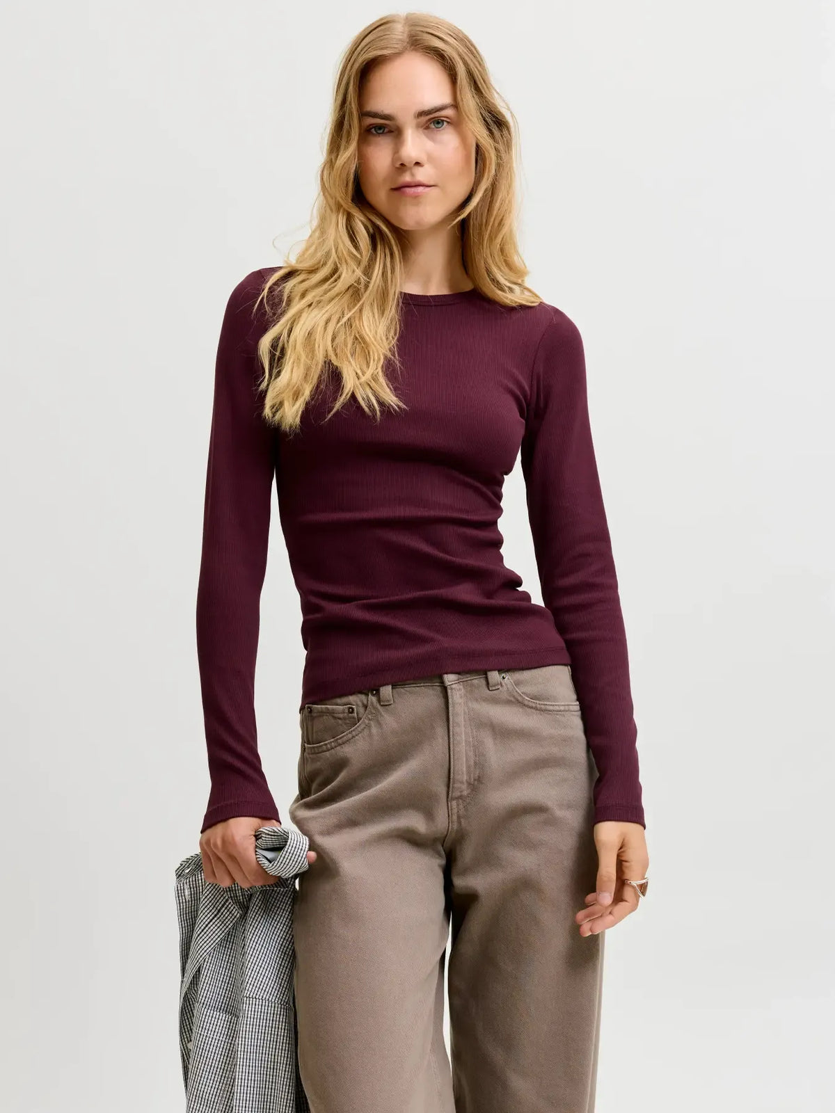 T-shirt JJXX Freya Stretch Rib Manches Longues - Femme