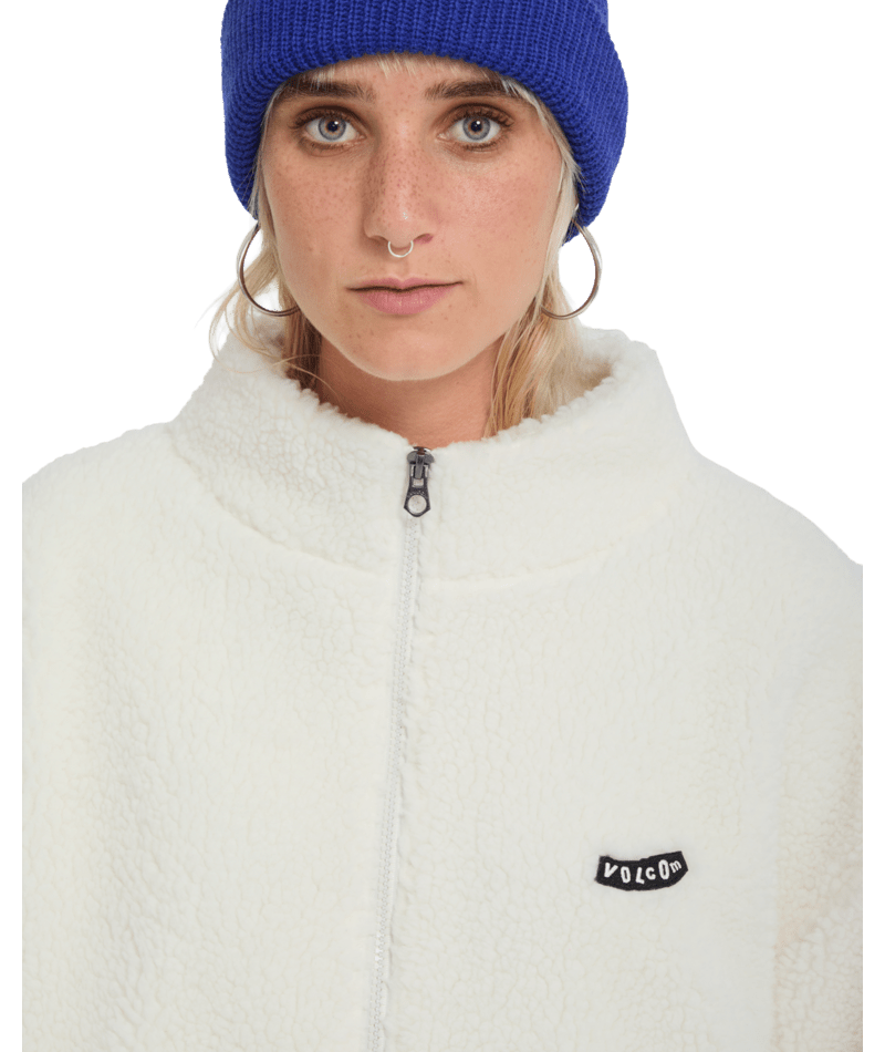 Veste Sherpa Volcom Wylding Out - Off White Femme
