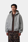 Hoodie Zippé Carhartt WIP Ebbert - Grey Heather/White Homme