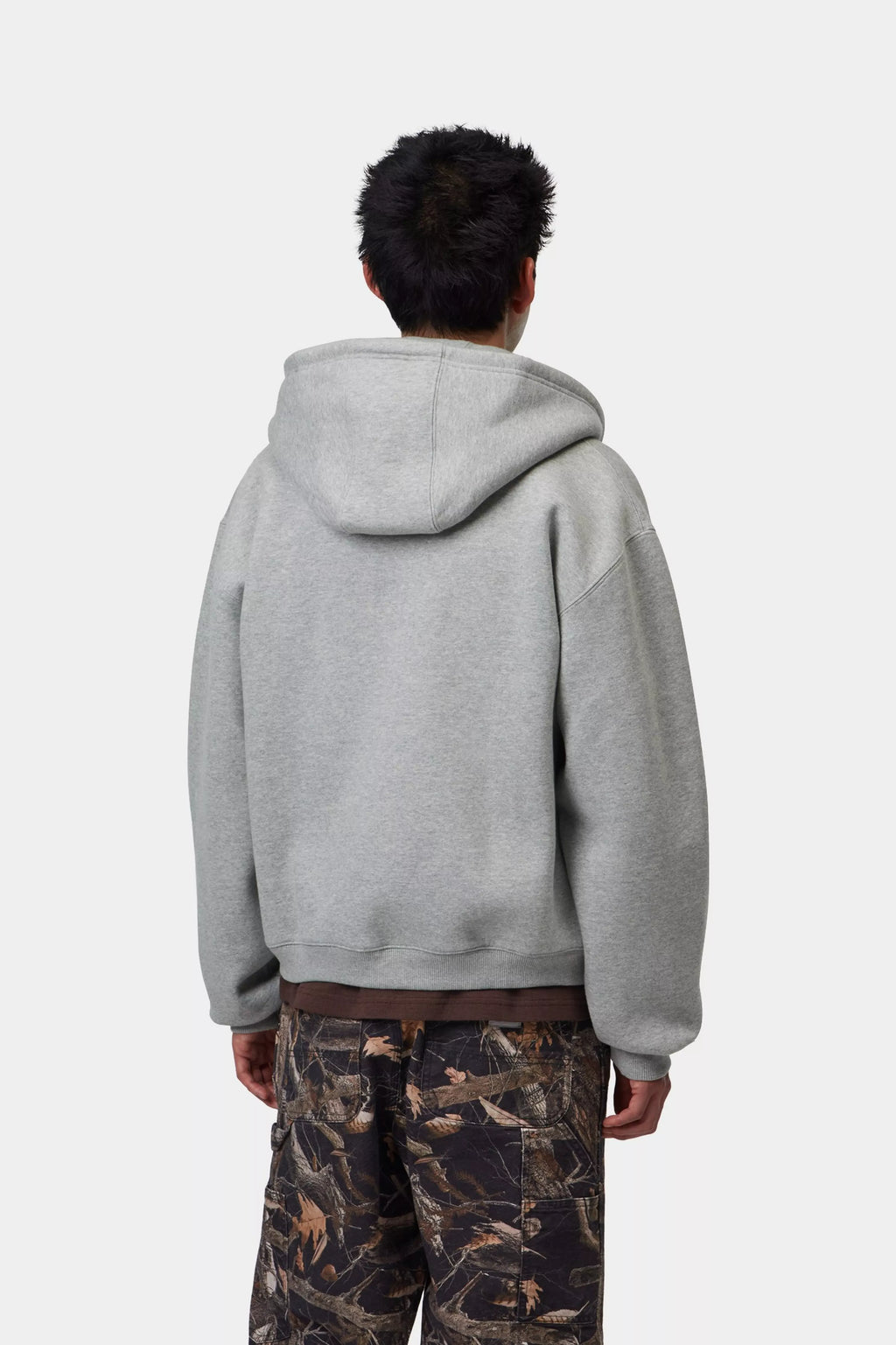 Hoodie Zippé Carhartt WIP Ebbert - Grey Heather/White Homme
