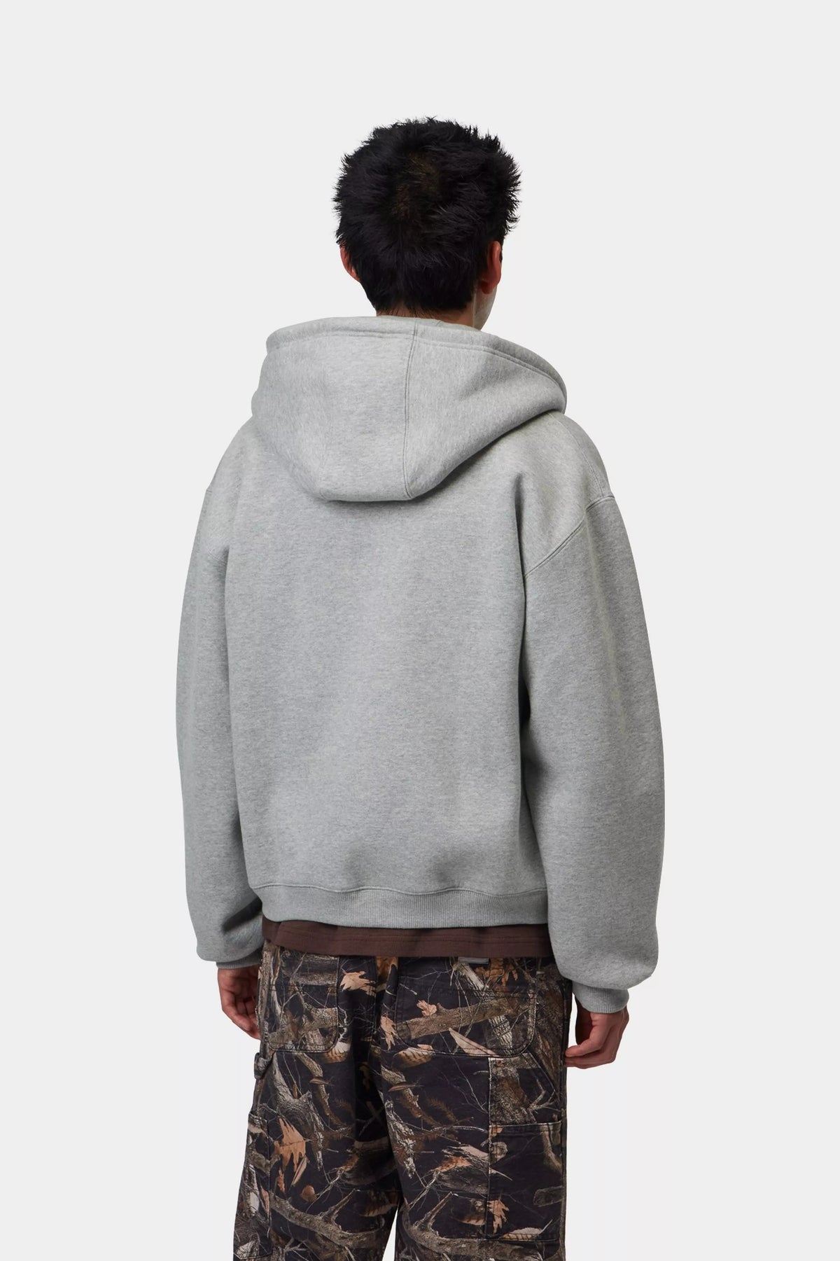 Hoodie Zippé Carhartt WIP Ebbert - Grey Heather/White Homme