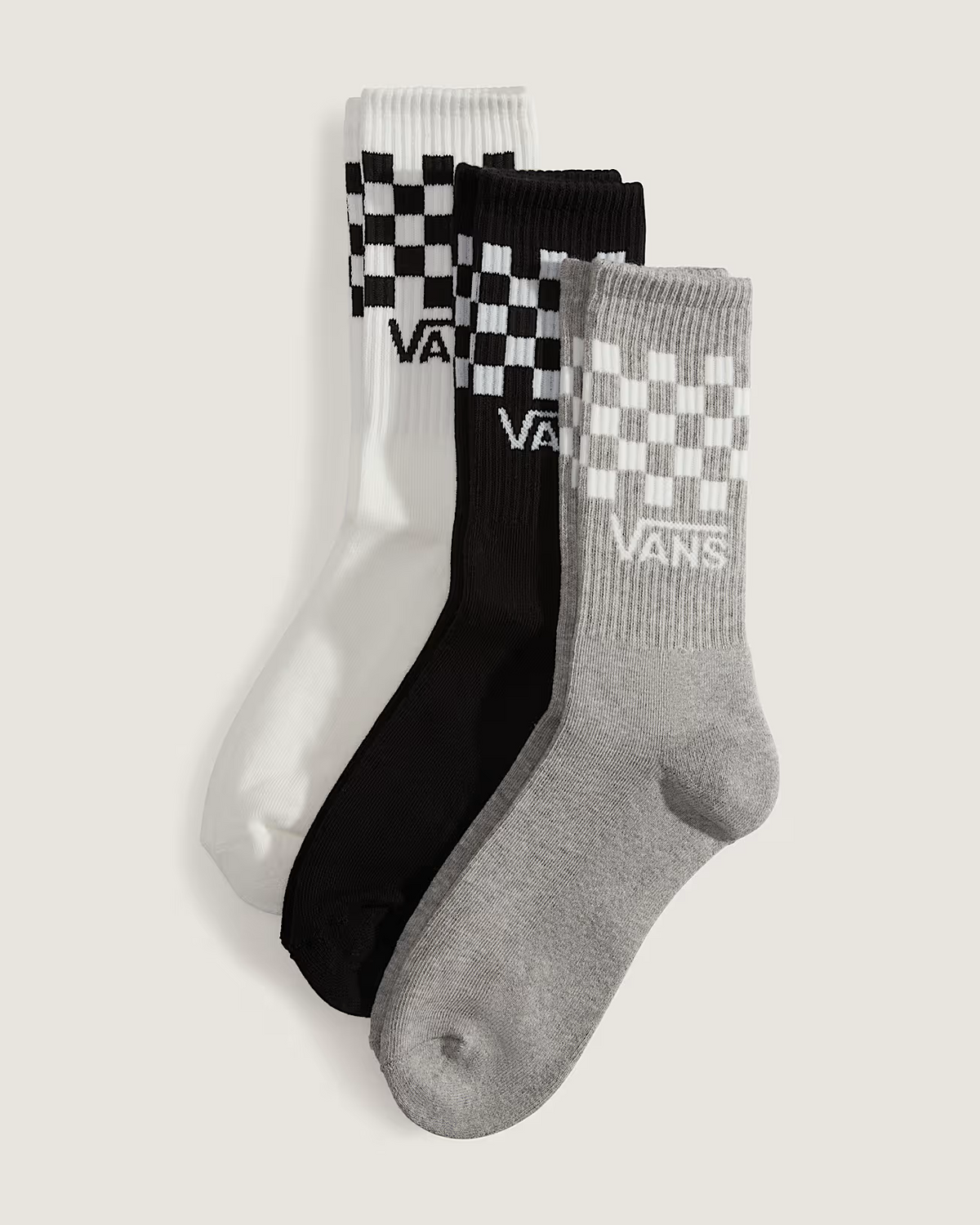 Lot de 3 chaussettes homme Vans Classic Check Crew - Noir/Blanc