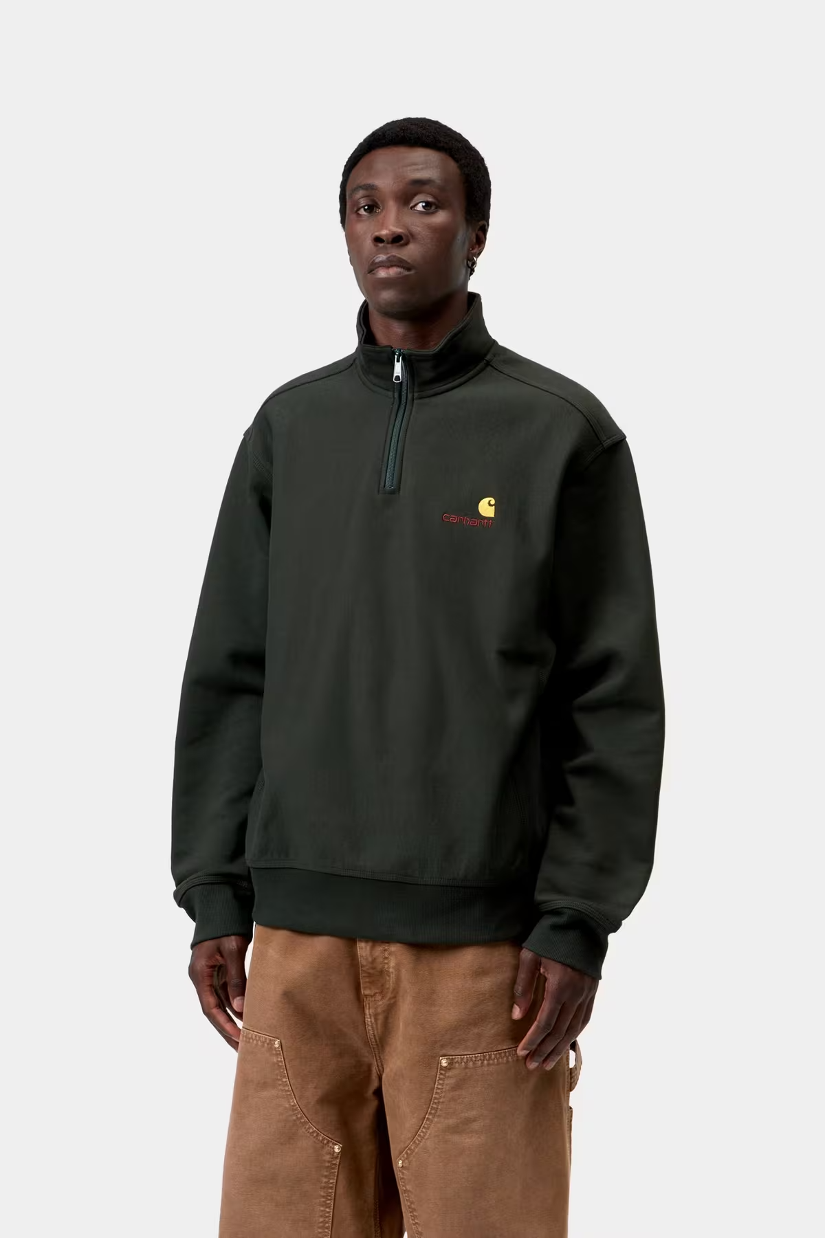 Sweat Half-Zip Carhartt WIP American Script - Raven Homme