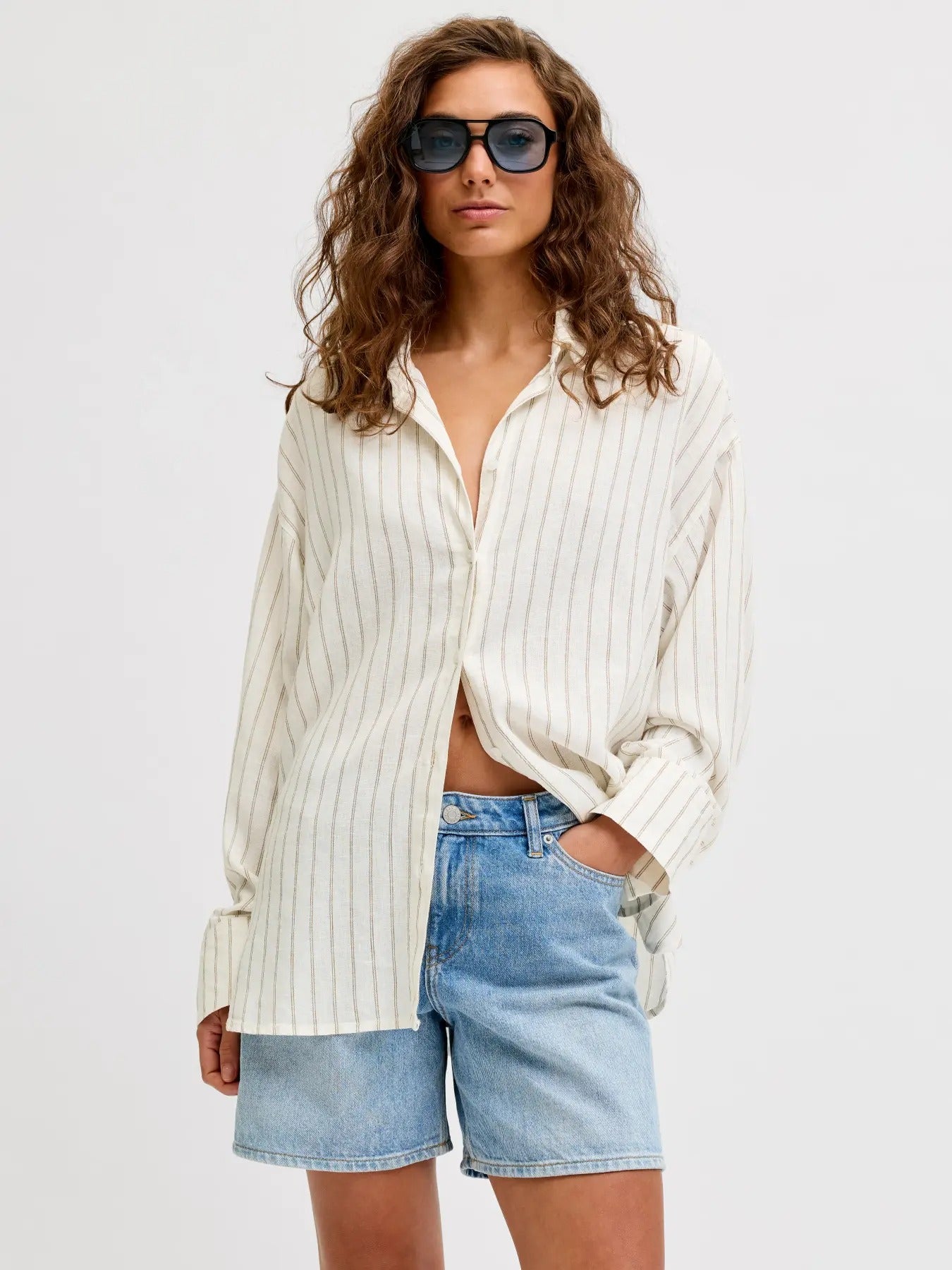 Chemise JJXX Almira - Lin & Viscose Manches Longues Femme