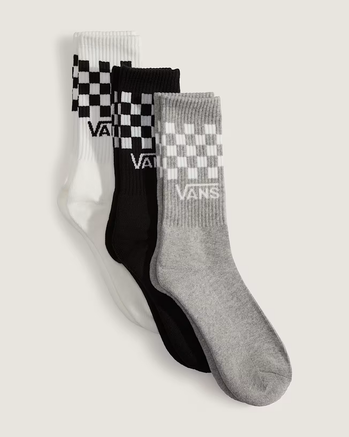 Lot de 3 chaussettes homme Vans Classic Check Crew - Noir/Blanc
