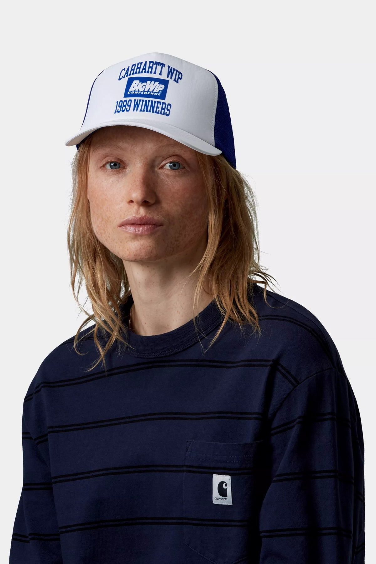 casquette Carhartt Wip - 1989 Winners Trucker Cap - White / Lapis
