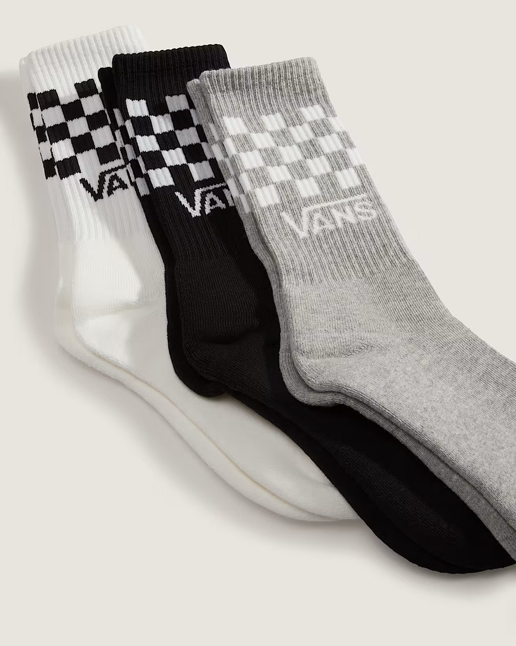 Lot de 3 chaussettes homme Vans Classic Check Crew - Noir/Blanc