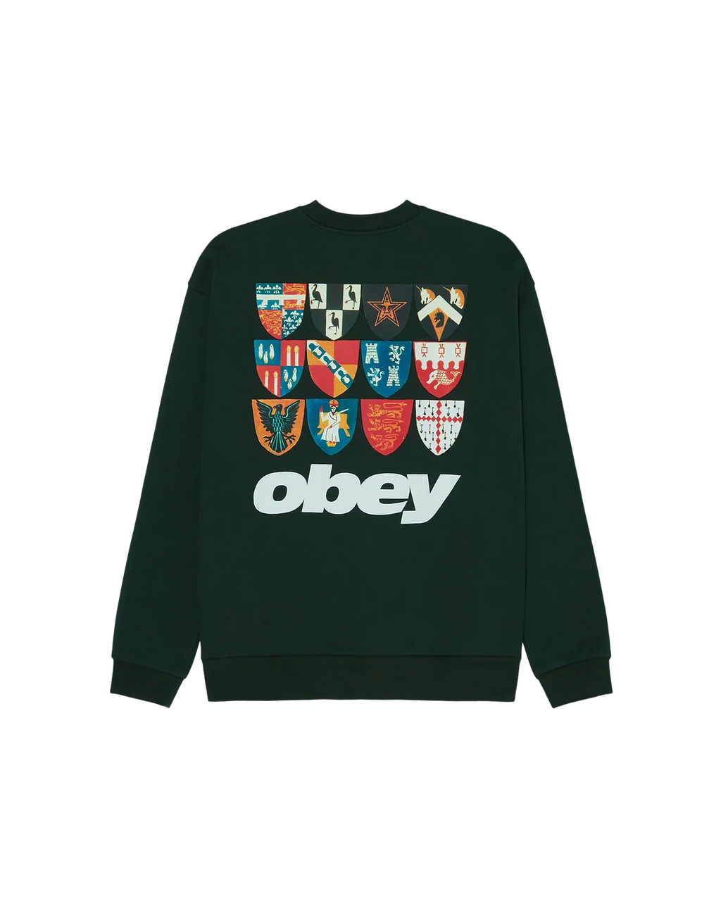 Sweat Col Rond Obey Shields Extra Heavy - Green Gables Homme