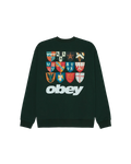 Sweat Col Rond Obey Shields Extra Heavy - Green Gables Homme