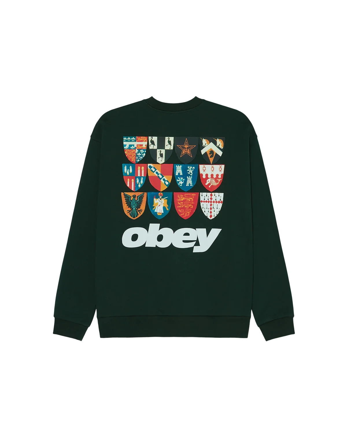 Sweat Col Rond Obey Shields Extra Heavy - Green Gables Homme