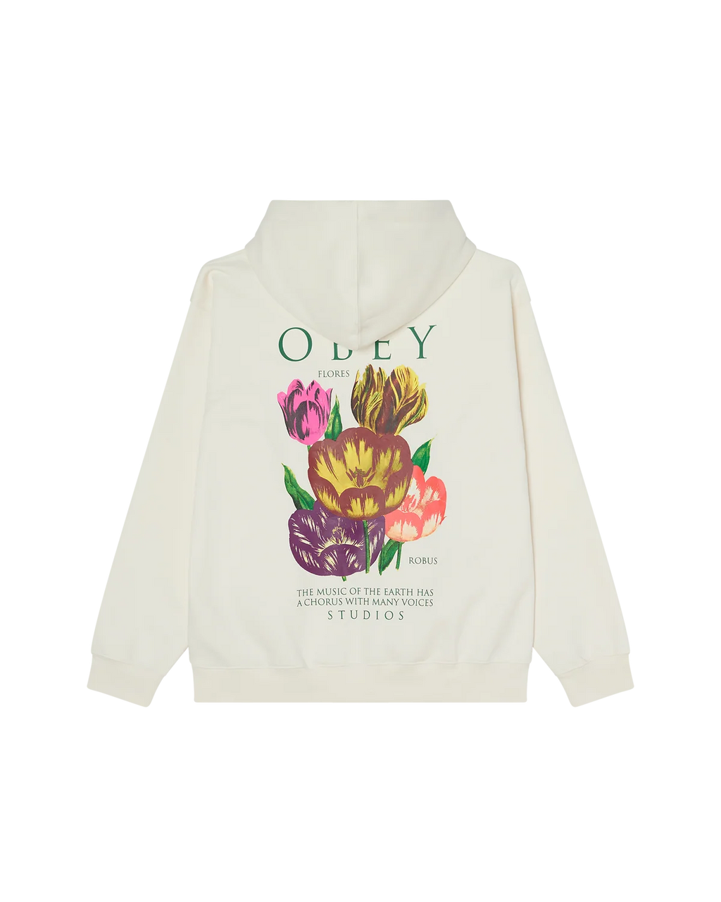 Hoodie Obey Flores Robus - Unbleached Homme