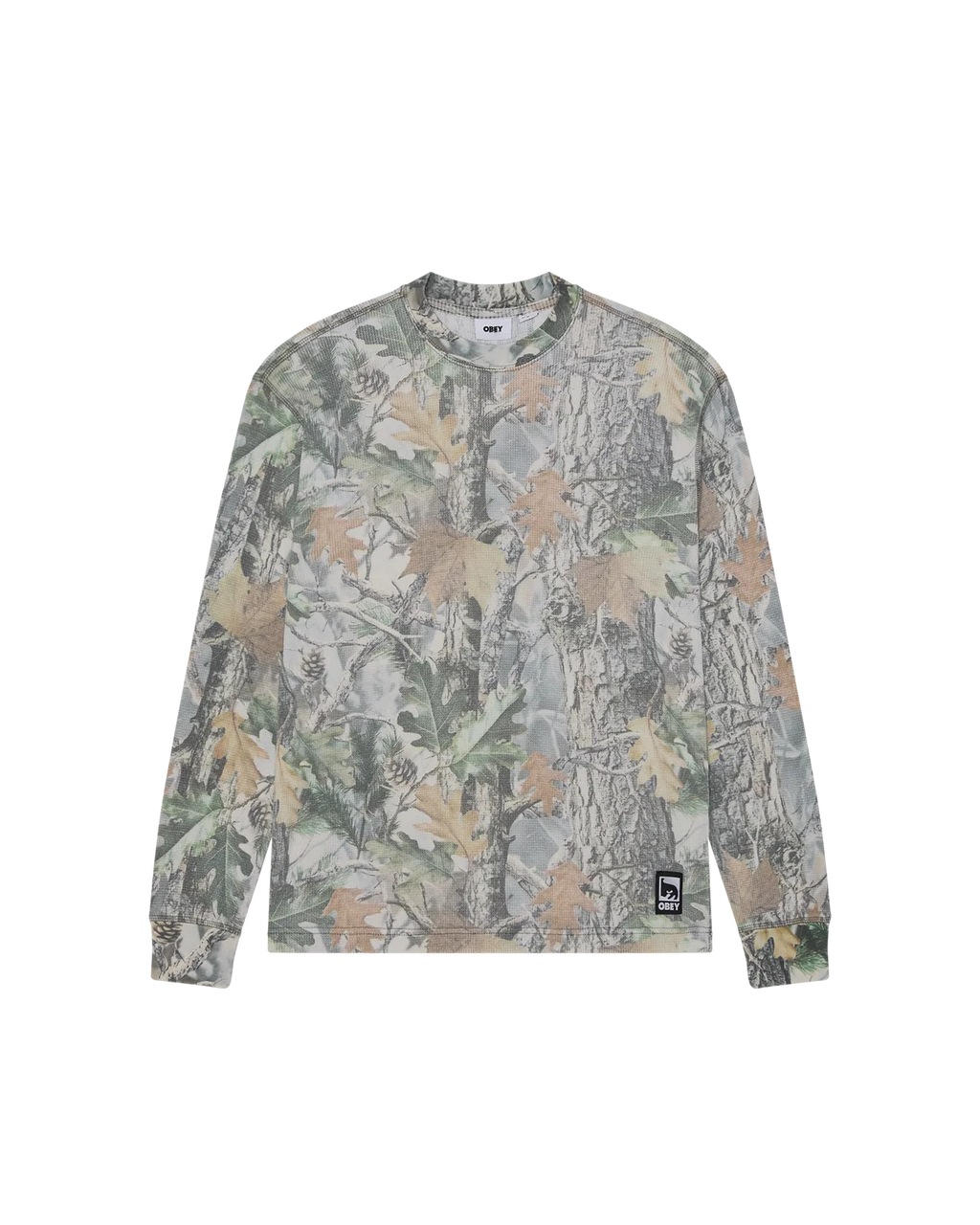 T-shirt Thermique Obey Post - Dusty Vintage Wood Camo Homme