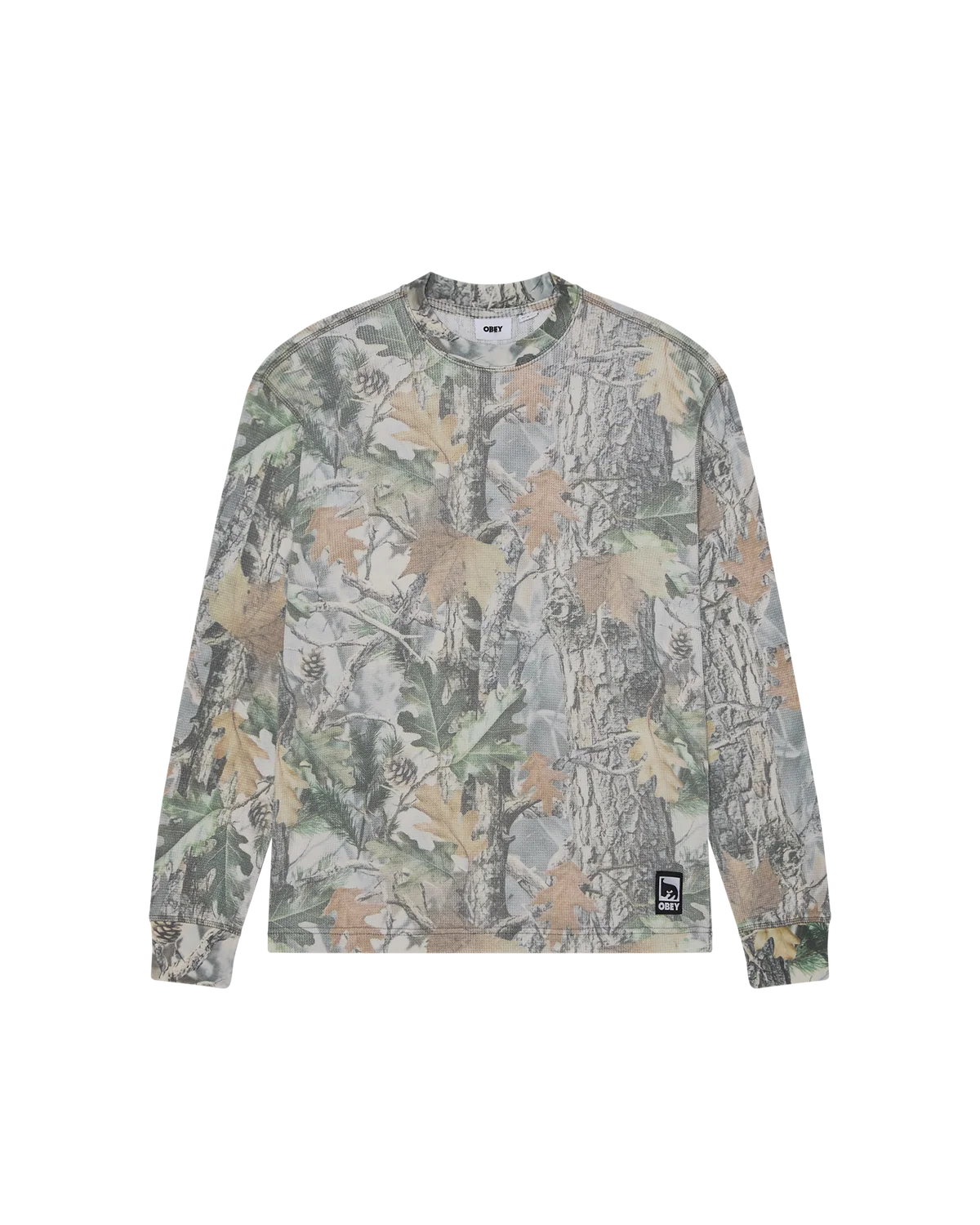 T-shirt Thermique Obey Post - Dusty Vintage Wood Camo Homme