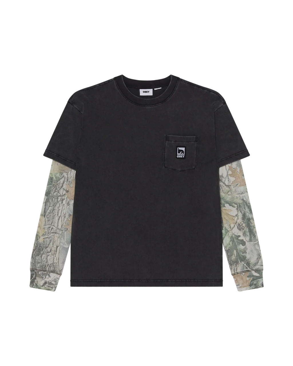 T-shirt Obey Post 2fer - Dusty Black Limo Multi Homme