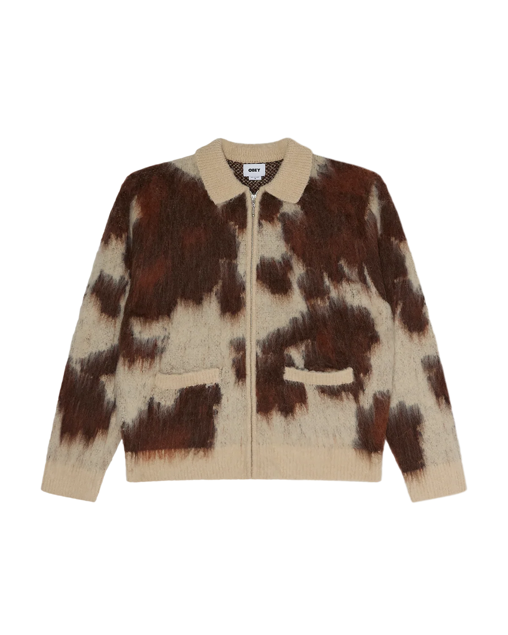 Pull Zippé Obey Cow Pattern - Multi Unisexe