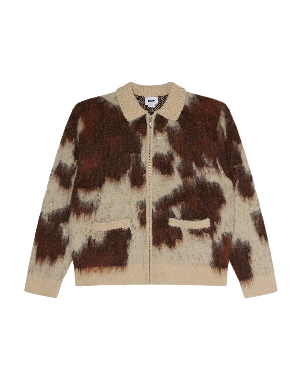 Pull Zippé Obey Cow Pattern - Multi Unisexe